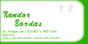 nandor bordas business card